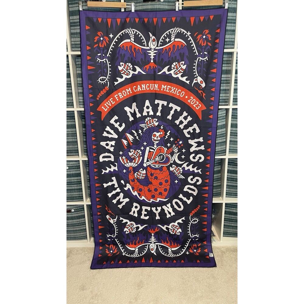 Dave Matthews Tim Reynolds Tapestry Cancun Mexico 2023 Double Sided Day of Dead - Picture 7 of 11